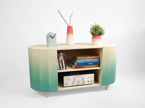 Faceted Sideboard Shelf – Modular Storage in Beech Multiplex by Studio Lorier
