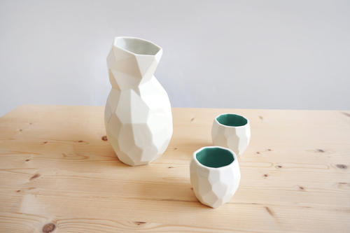 Poligon Porcelain Sake Set