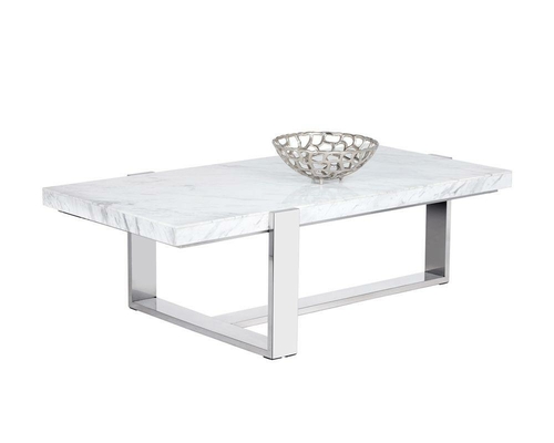 Ikon Marble Coffee Table – Stainless Steel Base
