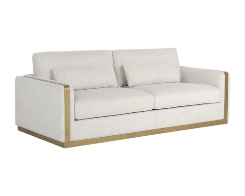 Brass Frame Sofa – Upholstered Fabric