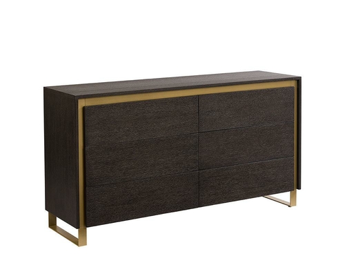 Alvaro Dresser - Grey Oak Sideboard with Rustic Bronze Frame