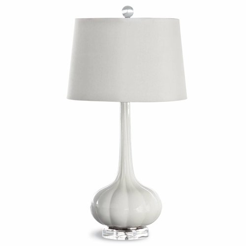 Milano Table Lamp – Glass Base with Linen Shade