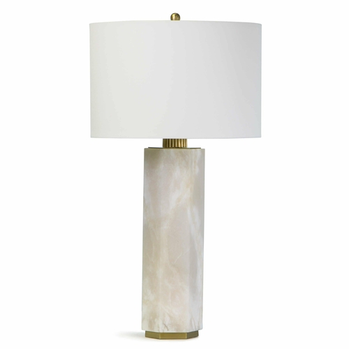 Gear Alabaster Table Lamp – Natural Stone & Brass
