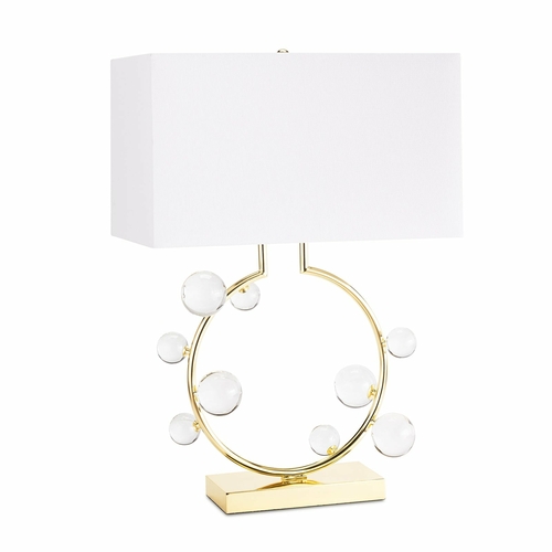 Bijou Ring Table Lamp – Polished Brass & Crystal