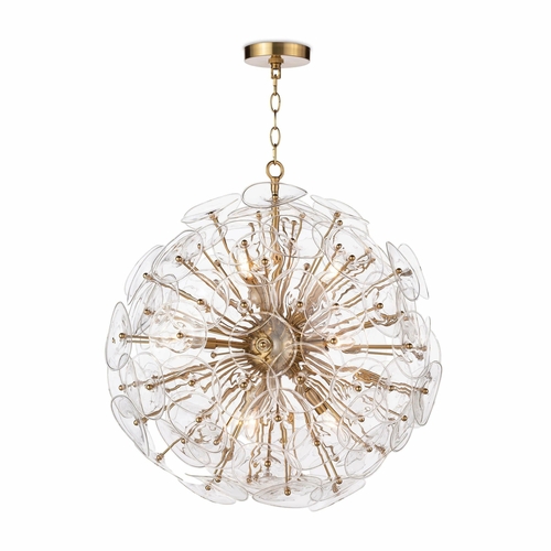 Poppy Orb Chandelier – Natural Brass & Glass