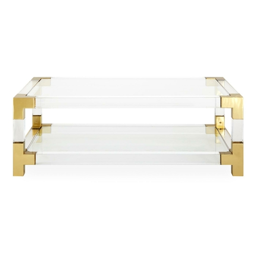 Jacques Coffee Table – Clear Acrylic & Brushed Brass