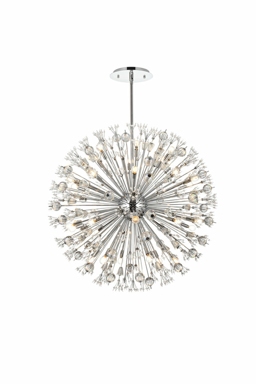 Radiant Starburst Chandelier – Chrome & Crystal
