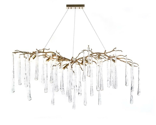 Cascade Branch Chandelier – Brass & Handblown Glass
