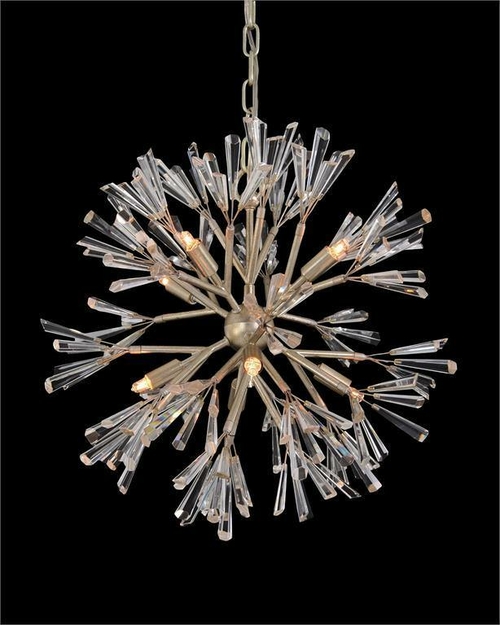 Crystal Branch Chandelier – Silver Leaf