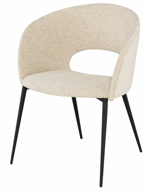 Alotti Dining Chair – Bouclé & Black Steel