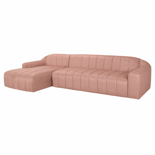 Luna Channel Sofa – Blush Upholstery