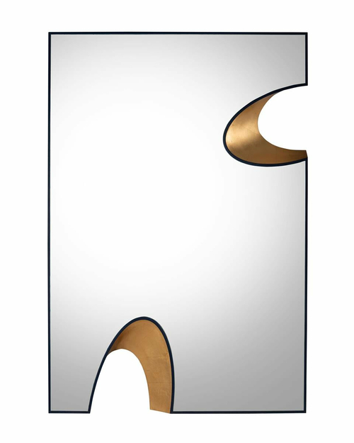 Sculptural Frame Mirror – Navy & Exotic Gol