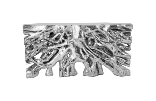 Cast Root Silver Sideboard – Silver Leaf Resin
