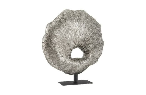 Fungia Sculpture – Silver Leaf Resin